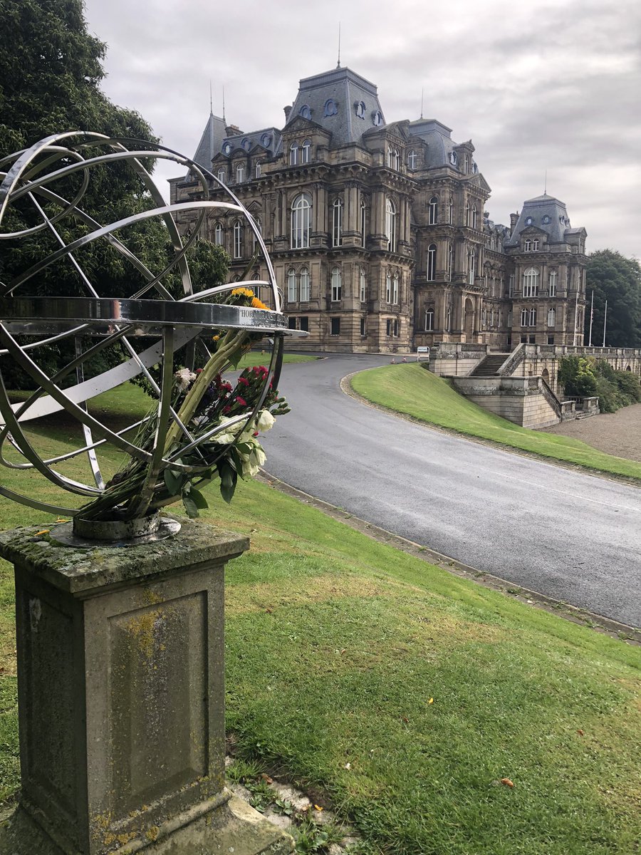 Flowers at the Queen Mothers Armillary Sphere on the morning of HM Queen Elizabeth II’s Funeral <a href="/TheBowesMuseum/">The Bowes Museum</a> 💐