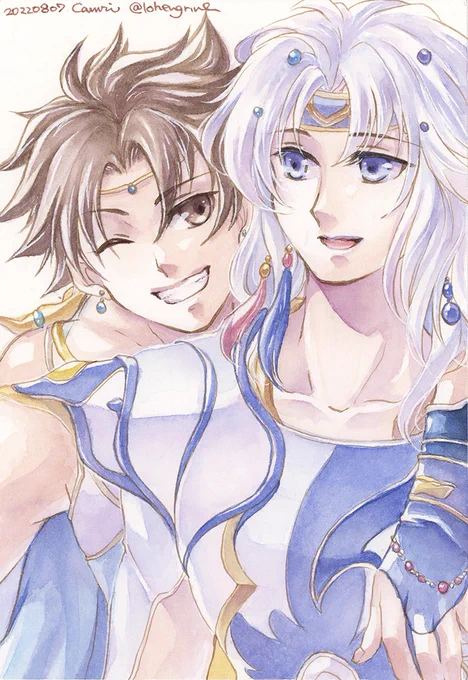 #昭和生まれの絵描きさんの絵を魅せて 流行りの絵柄や塗りに憧れるけど、結局いつも通りになってしまう。もちろん絵柄が古い自覚はある…デジタルでもアナログでも描くけど、最近はアナログ(透明水彩)の方が多い 