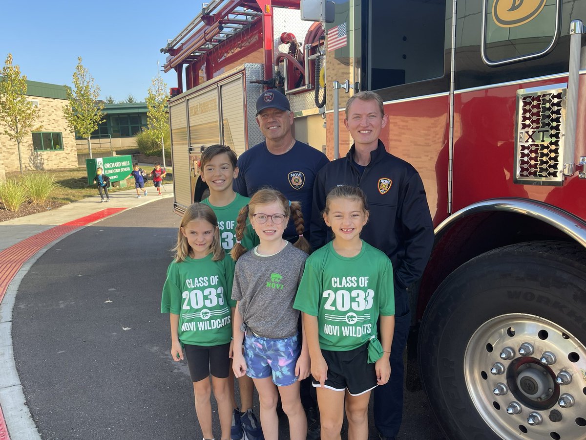 Thanks for the ride to school <a href="/NoviEdFound/">Novi Educational Foundation</a> and <a href="/novifire/">Novi Fire</a> ! <a href="/NoviOrchardHill/">Orchard Hills Elem.</a> <a href="/NCSD/">Novi Community School District</a>