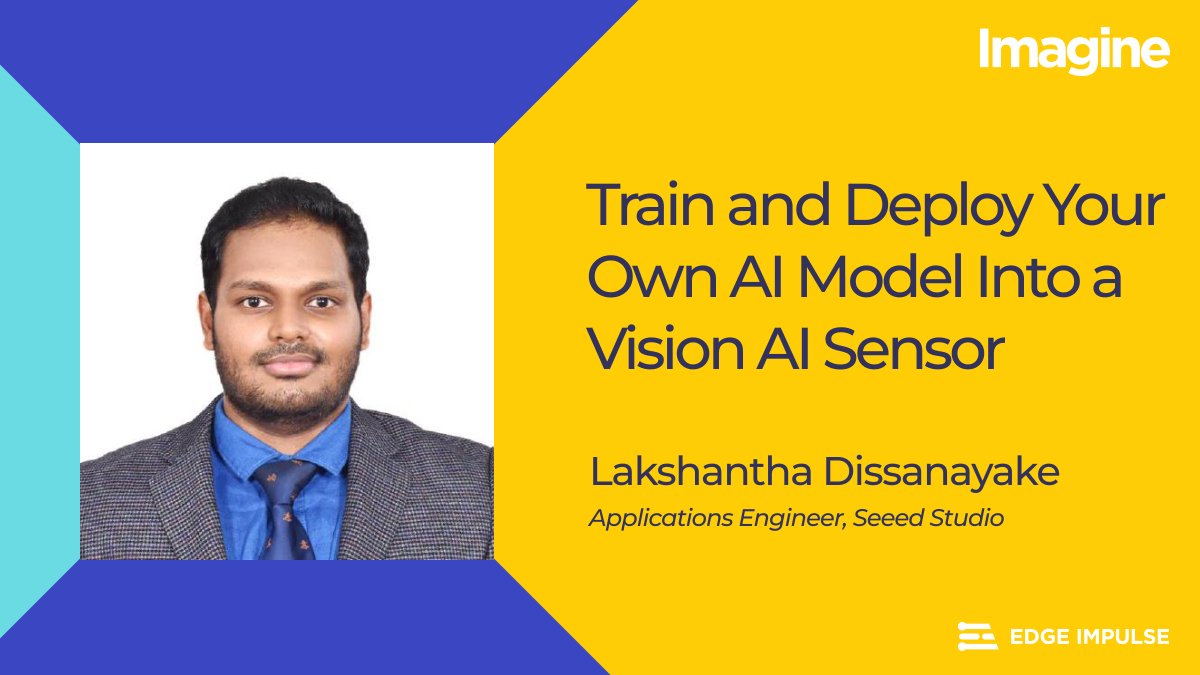 .@SeeedStudio recently released its Grove - Vision AI module. In this #2022Imagine workshop, you'll see how to easily train an Edge Impulse model and deploy it to the thumb-sized camera. 🟡 Save your spot: bit.ly/seeedworkshop 🟣 See the full agenda: edgeimpulse.com/imagine