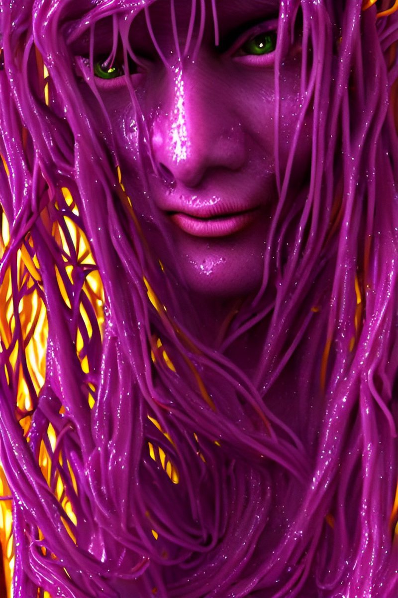 PyroWithDaHeat's tweet photo. Wet spaghetti purple demon A.I. art designs #AIart #aiartcommunity #AIArtwork #aiartist #aiartworks #aiartfromtweets #graphicdesign #purpledemon #demonart #purpledesign https://t.co/mtT69CPDcK