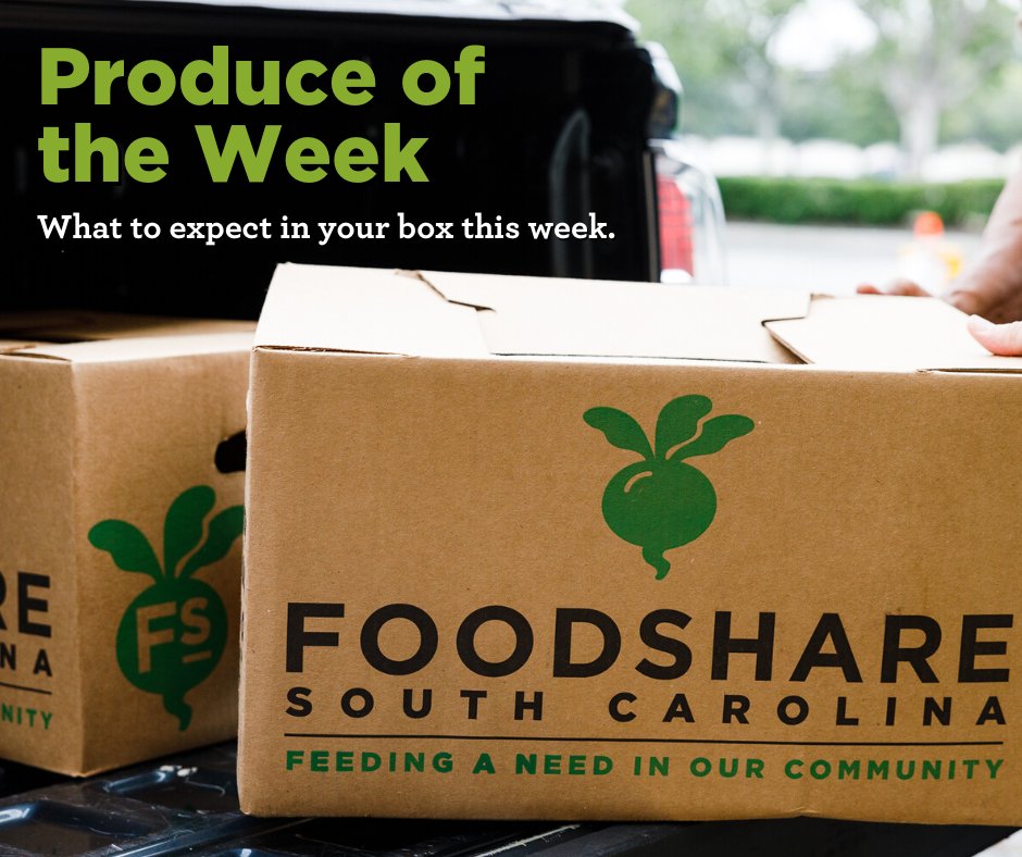 FoodShareSC's tweet photo. Excited for this week's #FreshFoodBox?π₯¦ This week in Columbia, we'll have #scgrown turnip greens from Rawl Farms in addition to bananas, short beans, clementines, kiwi, mushrooms, peaches, red potatoes and yellow squash! A box full of healthy goodness! #foodsharesc https://t.co/OxoSxK2MjI