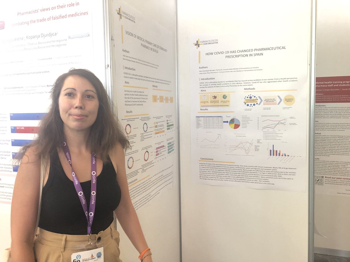 Hoy en #FIPcongress nuestros socios <a href="/mery_scn/">Mery Domi</a> @JulyLainezTroya y @demiguel_92 defienden pósters.

Percepción del papel del farmacéutico, evolución de la prescripción de medicamentos e impacto de la dieta mediterránea en personas con prediabetes

#SomosfarmacéuticosconIniciativa