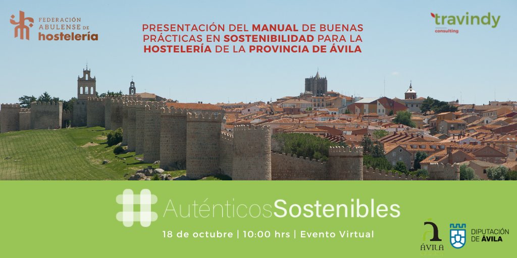 Travindy_ES's tweet photo. Desde la @FHosteleria y con la colaboración de @Travindy_ES presentamos el 1º Manual de Sostenibilidad para alojamientos, bares y restaurantes de la provincia. ¿te interesa? Inscripciones aquí: 
https://t.co/3QLCXZB3v0

#AuntenticosSostenibles  #ÁvilaAuténtica #ÁvilaTurismo https://t.co/MFocXc9SYH
