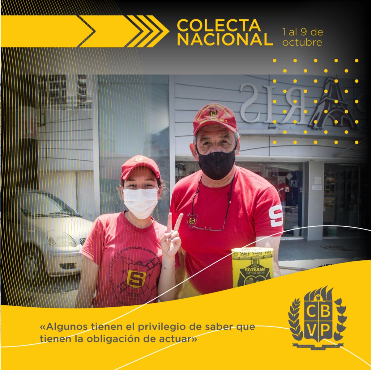 Inscribite para ser voluntario y ayudar en la logística de la Colecta Nacional 2022, #TODOSsomosBOMBEROS 

Inscripciones: bit.ly/colecta-k2 

Del 1 al 9 de Octubre estaremos saliendo a las calles de todo el #Paraguay y vos podés ser parte.
