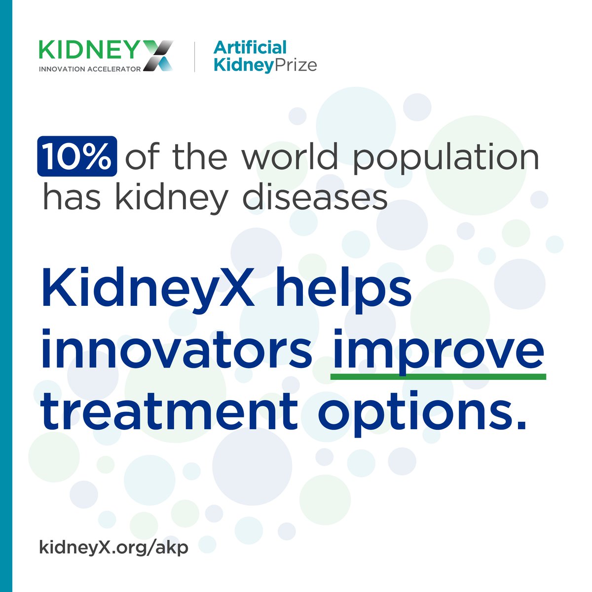 Kidney_X's tweet image. The #ArtificialKidneyPrize is focused on not only innovation in the treatment of #KidneyDiseases, but the improvement of peoples’ lives. Creative solutions are needed to give people with kidney diseases increased freedom. KidneyX.org/akp #KidneyDisease