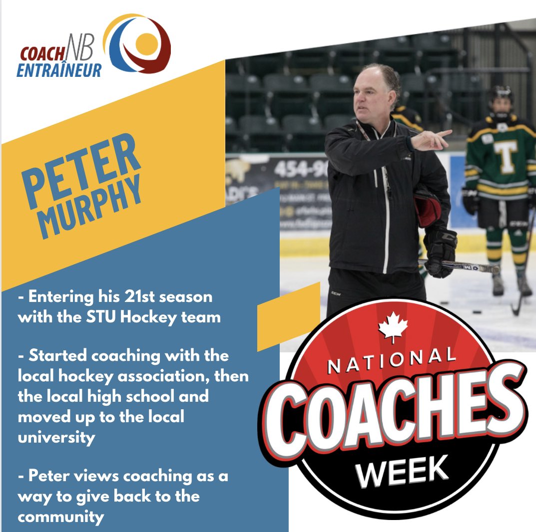 Meet Peter Murphy! Peter is currently on his 21st season as a coach with the STU Women’s Hockey team. He had started coaching hockey locally in Fredericton with the Fredericton Youth Hockey Association, he then began with the Fredericton Black Kats before joining the STU Tommies