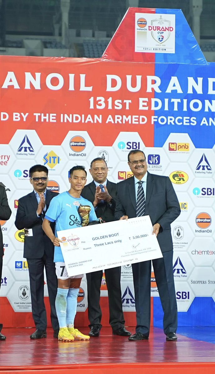 Mizoram's Lallianzuala Chhangte won Golden Boot at the recently concluded Durand Cup 2022 as he is the highest scorer of the tournament with seven goals to his credit.