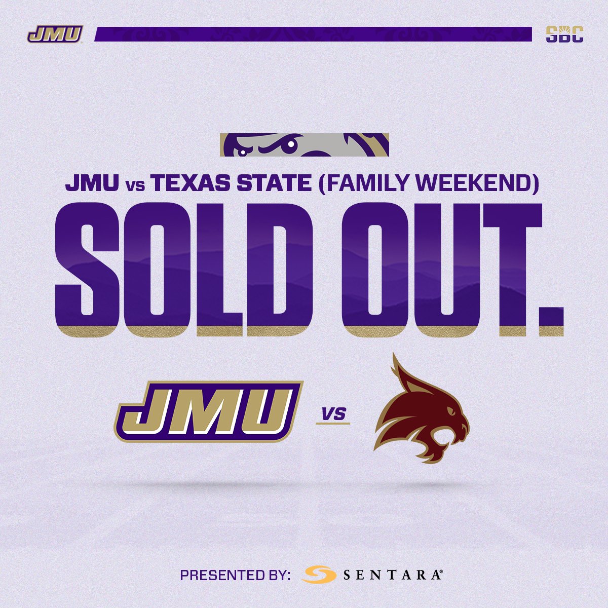 🚨 SOLD OUT! 🚨 The @JMUFootball Family Weekend game on Oct. 1 is officially sold out! All student tickets have also been claimed. Fans wishing to still attend should purchase through @StubHub. 📰 | bit.ly/3LtChVd 🎟 | bit.ly/3dwPGzc #GoDukes