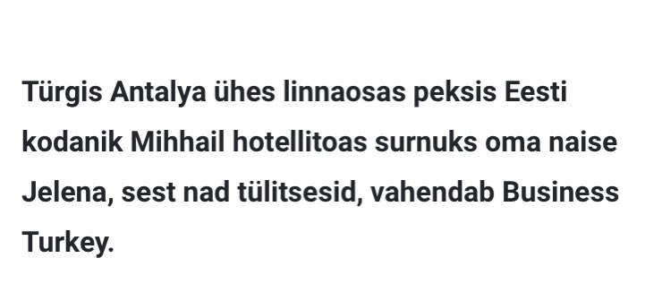irvikkass's tweet photo. Khm, @DelfiEE  Naisi ei peksta surnuks, sest tülitseti, isegi allikmaterjal ei kasuta sellist väljendusviisi. Kui on vaja “sest” osa lisada, on ainus õige jätk siiski “sest Mihhail on probleemne värdjas” https://t.co/ib591eRrXk