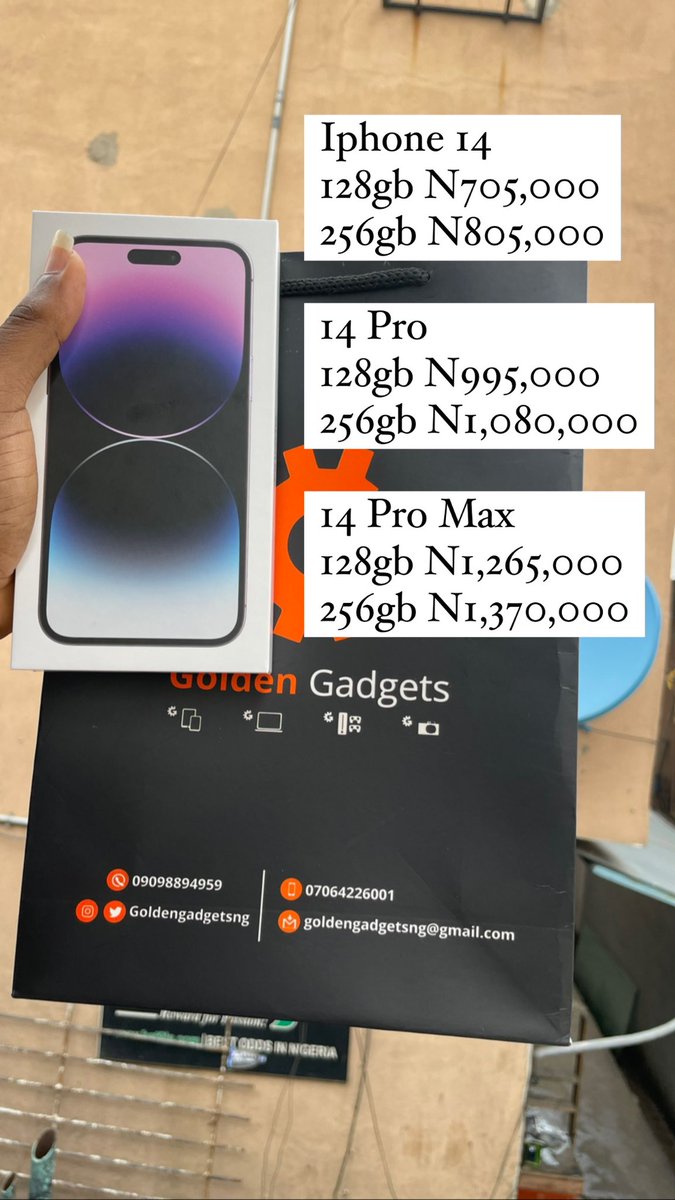 femi_golden's tweet photo. iPhone 14

Brand New

Physical Sim (Not eSim)

Available @Goldengadgetsng 🔌

Please Help Retweet 🙏🏾

#GoldenDeyForU ✨ https://t.co/ozwPKRiSCB