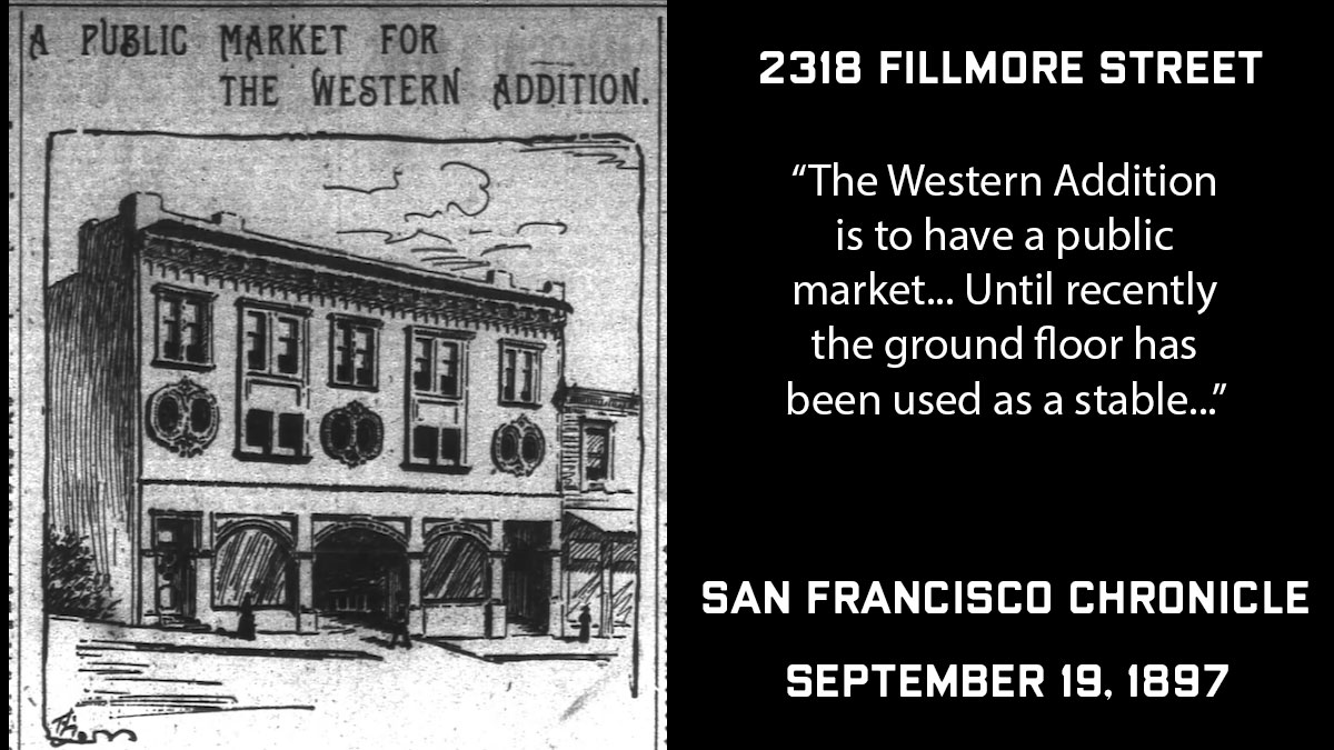 125 years ago today news about the change of 2318 Fillmore from stables to market... I have always admired the unusual windows on this building. #sanfranciscoarchitecture #sanfranciscohistory #fillmore