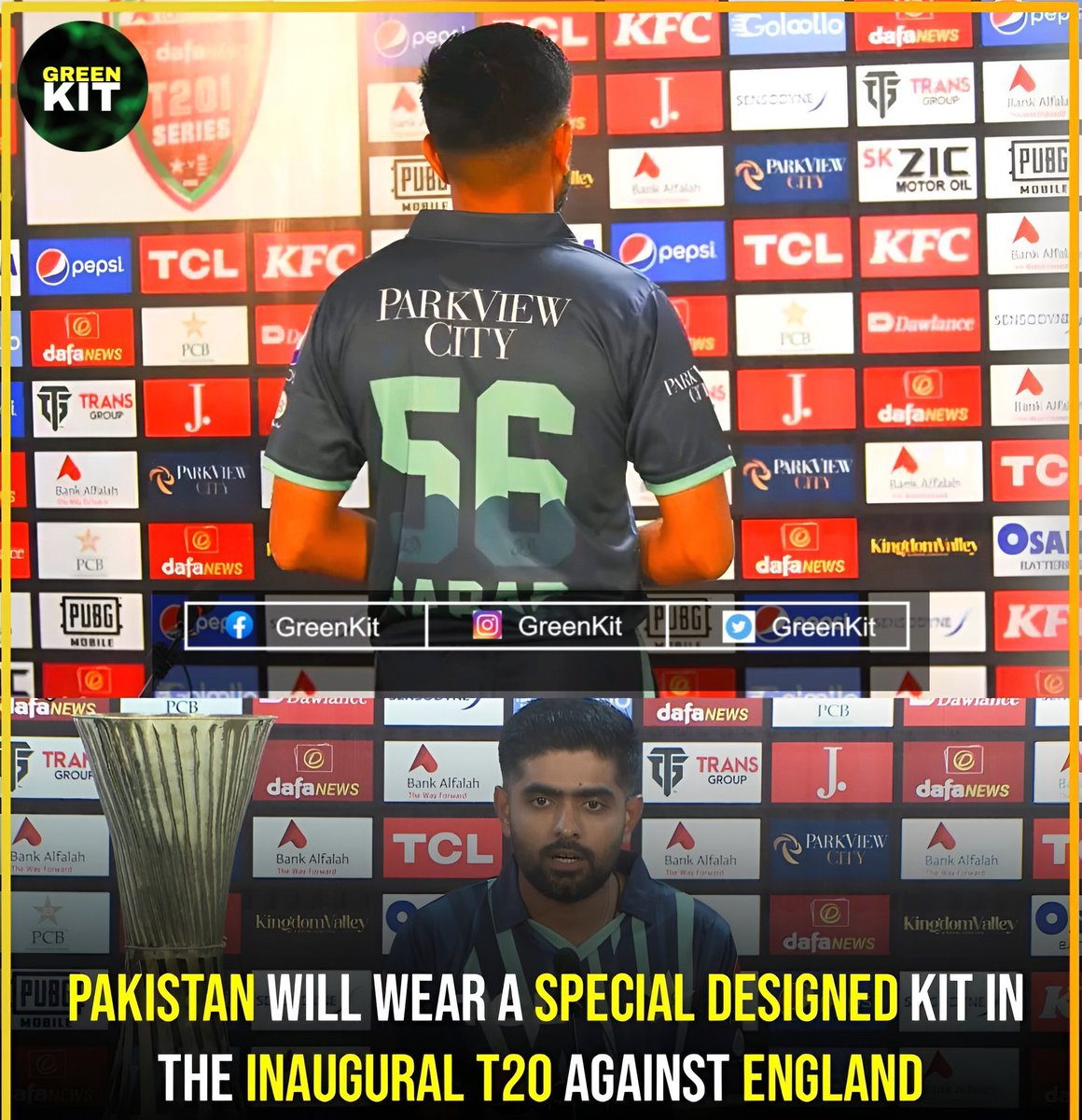 GKit23's tweet photo. Breaking News 🚨
T20 squad of Pakistan will wear a special designed kit in the inaugural T20 against England at National Stadium Karachi as a gesture of solidarity with the flood affectees. The gatemoney of the match will be completely donated to flood affectees by PCB.
#PAKvENG https://t.co/67rofzR2zG