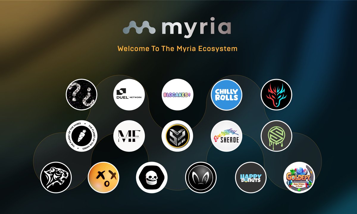 Here are some new projects scaling NFTs with 0 gas fees, instant transactions and unparalleled security. 

#PoweredbyMyria 🚀

Learn more about the Myria Developer Solution: myria.com/for-developers/