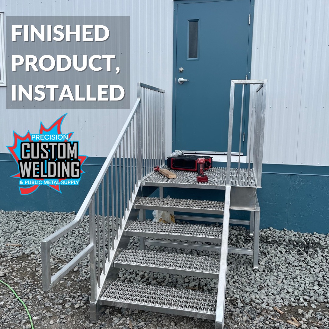 publicmetal1's tweet photo. Last week we posted about custom, aluminum stairs for a customer.  
Thanks to Turkstra Modular Builders for their support, glad we were able to get the job done on time.

https://t.co/I4r6yfqZVJ
#customstairs  #stairbuilder #stairsdesign #stairs #metalwork #fabrication #niagara https://t.co/lr3bJwxLJS