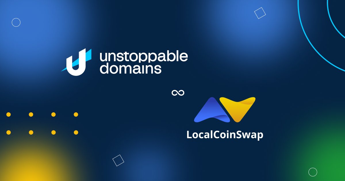 We’re thrilled to announce that you can now use your Unstoppable domains on LocalCoinSwap! 🎉 <a href="/unstoppableweb/">Unstoppable Domains</a> is the #1 provider of #NFT domains, enabling you to withdraw #crypto easily without having to remember long complicated addresses 🔥 Get yours: unstoppabledomains.com