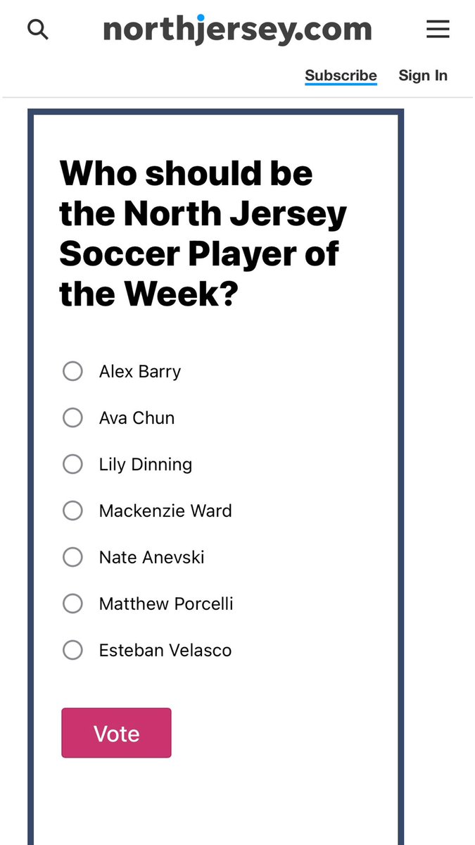 TenaflyBSoccer's tweet photo. VOTE! VOTE! VOTE!

Tenafly’s very own: Ava Chun &amp; Esteban Velasco!

https://t.co/mHDlmqqPbJ

🐾🐅⚽️🟠⚫️

#WeAreTenafly #TigerPride #GoTigers #TFLY #TFROD #TenaflyStrong #TeamTenafly #TenaflyHighSchool #TenaflyNJ #VamosTenafly #YallahTigers #TigerNation #RoamWithUs #ItsComing https://t.co/oIVuAO0TYD