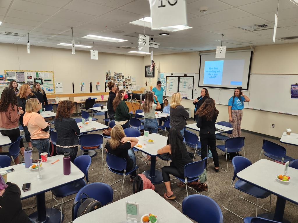 swhittaker86's tweet photo. Fantastic sessions this morning for @PowayUnified staff! Collab between teachers and inst. assistants, drop labels at the door, using stop motion for accessible, access to all content for diverse learners, &amp; aca. convos  and many more! Next up @tweetsomemoore! https://t.co/Mf17AbcbKi