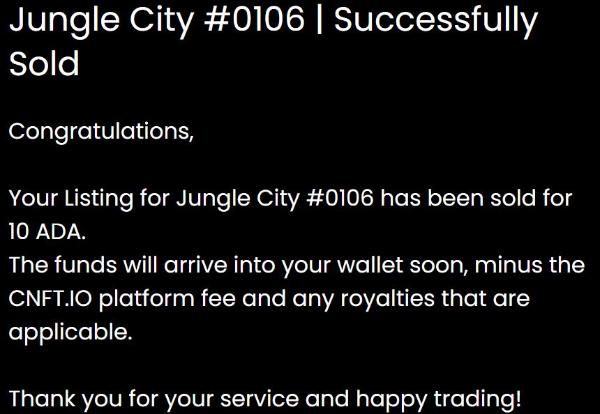 We've just sold another #NFT 🙏 
#CNFT #NFTcollections #NFTGiveaway #CNFTCommunity #gratefuleveryday