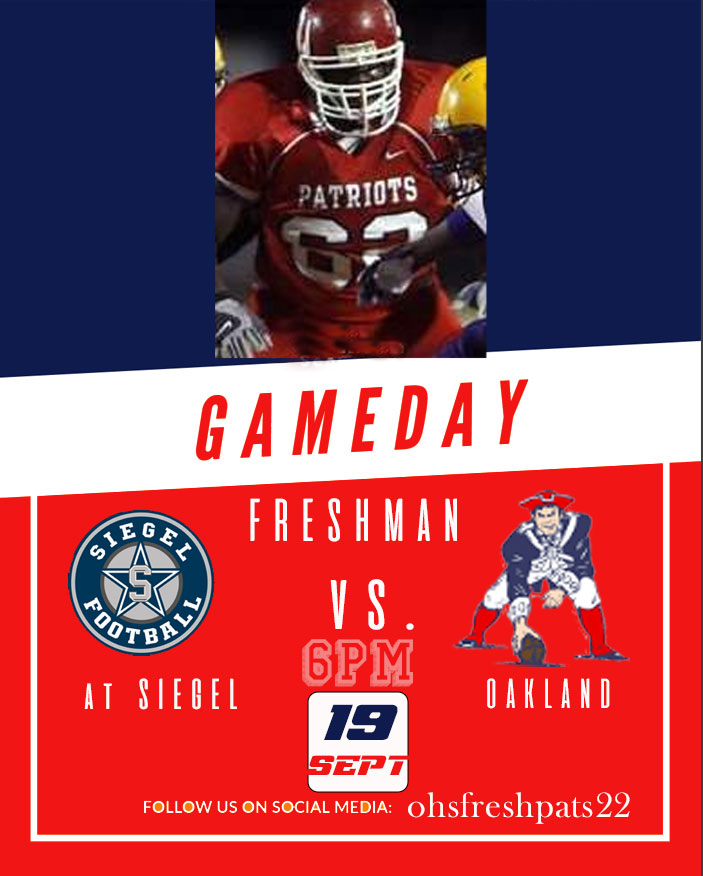 The Battle of the UNDEFEATED.  The 4-0 Freshman Patriots will take on the 4-0 Freshman Stars.  Kickoff is at 6p at Siegel.