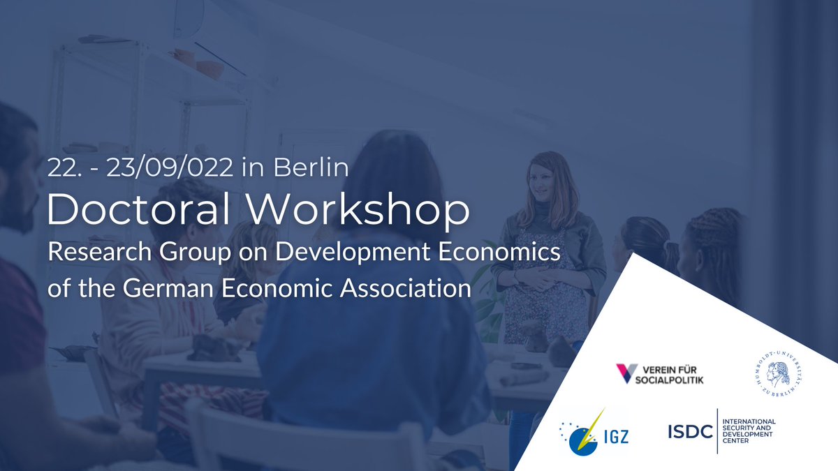 ISDCBerlin's tweet photo. This week, PhD students from across Germany are coming to present their work to their peers - receiving valuable feedback from the discussions.

We are very excited to exchange ideas here in #Berlin! 

The annual workshop is hosted by @VfS_econ, @IATD_HU, @igz_leibniz, and ISDC. https://t.co/Og61Ji53ux