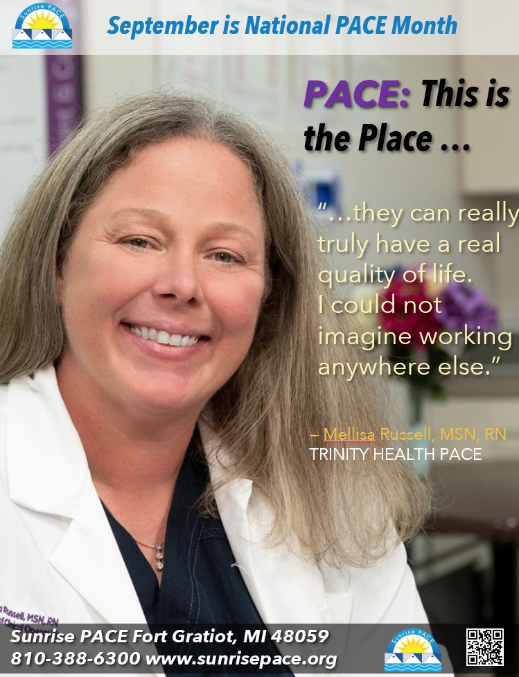 pace_sunrise's tweet photo. Did you know that September is National PACE Month?

#SunrisePACE is a Program of All-Inclusive Care for the Elderly.

Call 810-388-6300 or go to https://t.co/CuPdWog1ZD to find out more.

#StClairCounty #fortgratiot #Michigan #BlueWaterArea https://t.co/imzVdixtBD