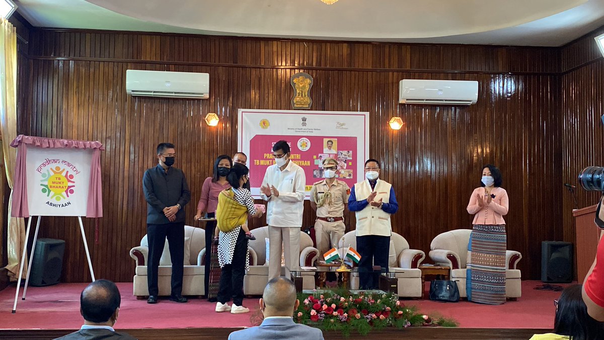 State wide adoption of Pradhan Mantri TB Mukt Bharat Abhiyaan and disbursement of food basket to selected Tuberculosis (TB)  patients by Mizoram Governor Hari Babu Kambhampati (<a href="/DrHariBabuK/">Dr. Hari Babu Kambhampati</a>) at Raj Bhavan's Darbur Hall on Monday.