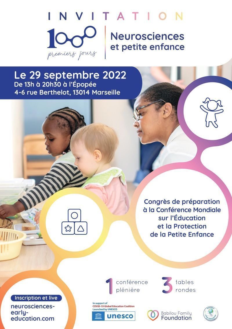 Congrès sur l'influence des neurosciences sur le dév. et l'éducation des jeunes enfants 👶

📆 29 septembre 
👉 Inscriptions  bit.ly/3RhouD0
Cet événement majeur est organisé par l’<a href="/unesco/">UNESCO 🏛️ #Education #Sciences #Culture 🇺🇳</a> la Fondation <a href="/babilou_fr/">Babilou</a> , avec le soutien de l'association.
#petiteenfance