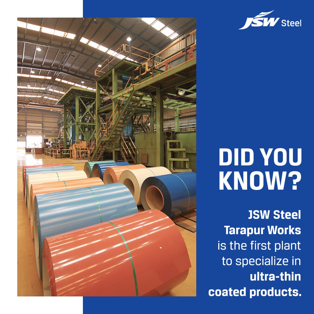 jswsteel's tweet photo. JSW Steel Tarapur Works has clients from across the world and has the technology and the equipment to cater to every need.

#JSWSteel #JSWSupersix https://t.co/ec6xzayT6k