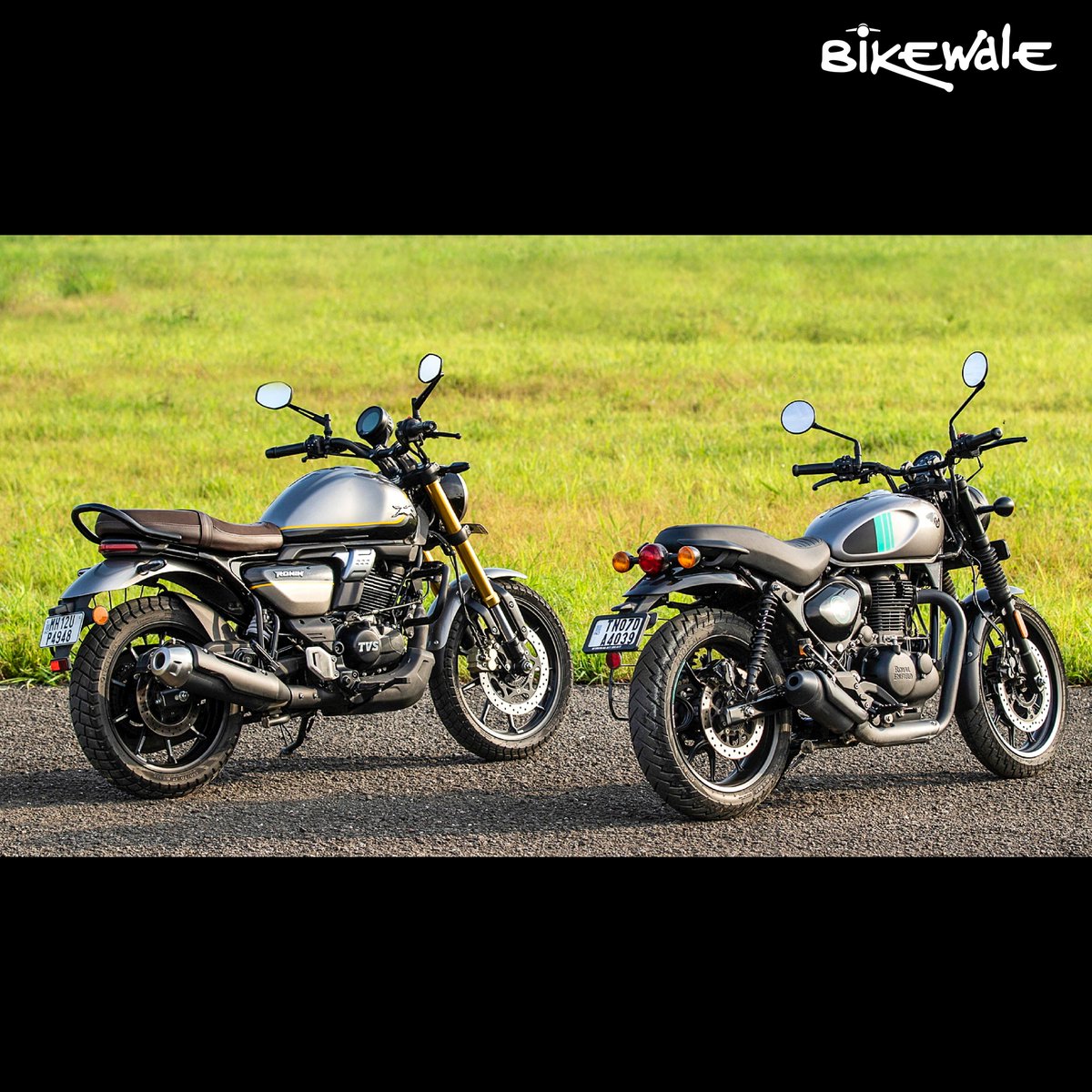 BikeWale's tweet photo. #BWPhotos The #Hunter 350 and the #Ronin225 have the same goal. Both these motorcycles aim to hook a buyer looking for a modern bike but with some tasteful sprinkling of retro charm.
For more details: https://t.co/8pBtbBgZiS

#Bikephotography https://t.co/V33O2ceKCS