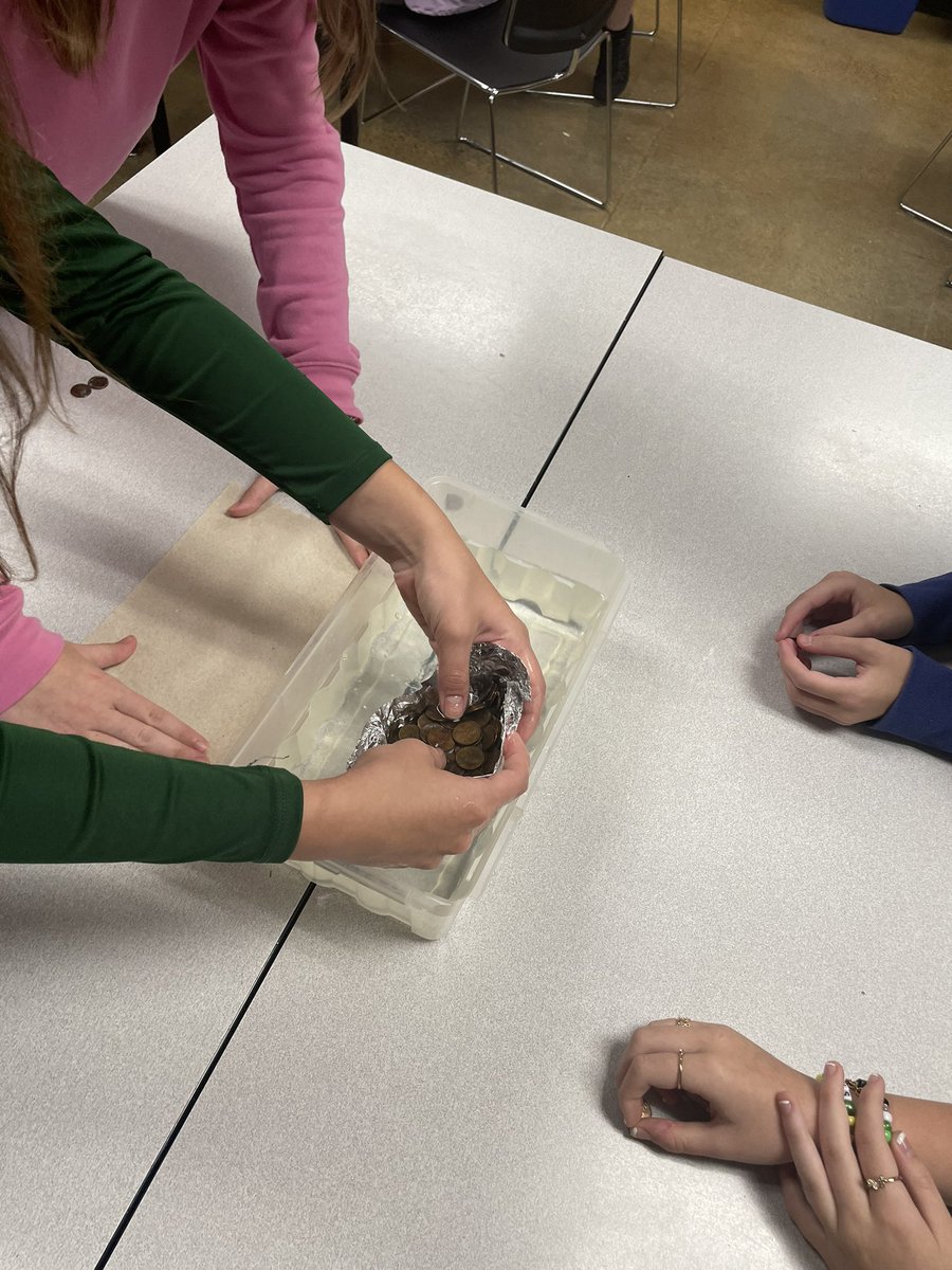 StormMrC's tweet photo. Flex time extensions. 
Penny boat lab.
 #stormscience https://t.co/hULS3ZH1Ok