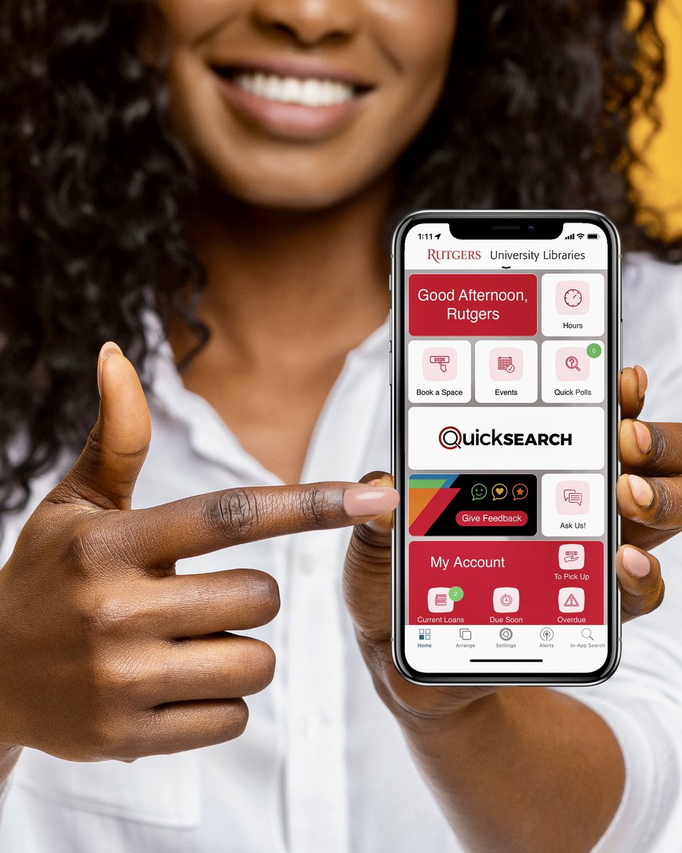 RULibraries's tweet photo. Download our Library Mobile app today and take the @RutgersU libraries with you everywhere!

📱 Tap the link in our bio or visit https://t.co/Lz7ufjINVH to download Library Mobile, powered by @ExLibrisGroup.

#LibraryMobile #ExLibris  #RutgersLibraryMobile #App

[1/3] https://t.co/vZIELBhXEM