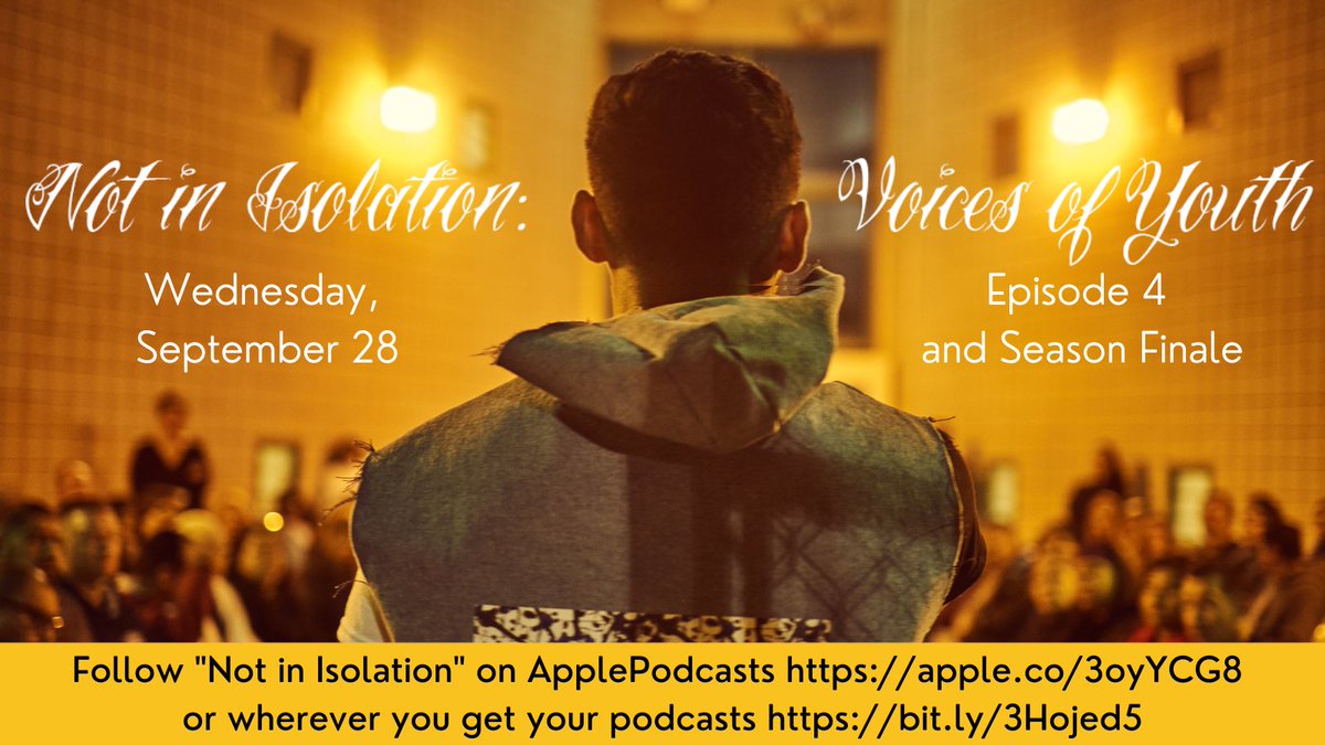 NotInIsolation's tweet photo. Wed 9.28 join @ronniev8a @TheRealHalim &amp; Kristen Rome of @LAKidsRights for our 4th and final episode of Season 1. Catch up on episodes 1-3 for powerful conversations on #solitaryconfinement of youth. Follow "Not in Isolation" on ApplePodcast https://t.co/rZklPWEty6 @stopsolitary https://t.co/wJqaUDrKVN