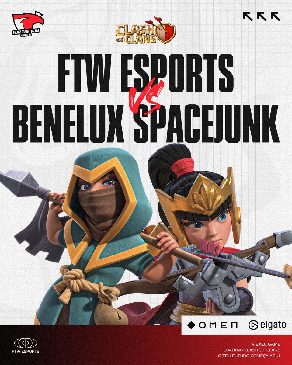 ftwesports's tweet photo. A equipa de @ClashofClans vai se estrear no grupo 5 da @wcl_warriors na primeira ronda da fase de grupos!🔥

🆚@SpaceJunk_CoC
🕓21:30

Vamos entrar no servidor com dedicação e esforço, siga!❤️

#ftwesports #ftwarmy #ftwcoc #OMENFTW #elgatoFTW https://t.co/CZx5gE0wuY