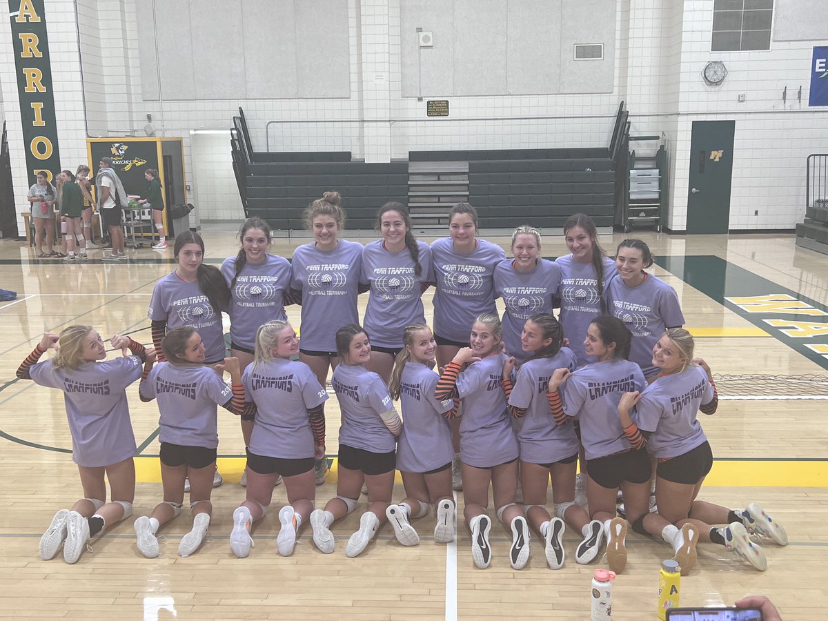 LatrobeHighPost's tweet photo. Congrats to your Varsity Volleyball team on their 2nd tournament win in a row. Not dropping one set, your lady wildcats beat the home team, Penn Trafford, in the championship with a score of 25-17. Wish them luck as they take on Derry @ Home tonight at 7:30 #GLGVB #GL https://t.co/Ktz807XxnB