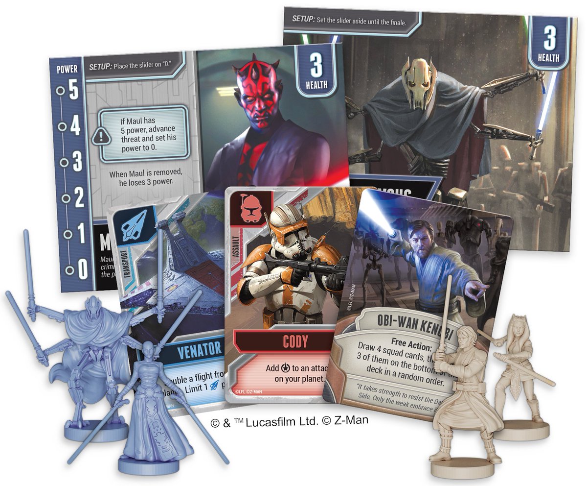 BoardGameGeek's tweet photo. Star Wars: The Clone Wars is a new take on @mattleacock's Pandemic courtesy of Alexandar Ortloff &amp; @Zmangames_, with 1-5 players using their Jedi powers to fight the Separatist threat. Due out in October 2022.

BGG game page: https://t.co/85jizXOzZJ https://t.co/Z4QxhAEkVO