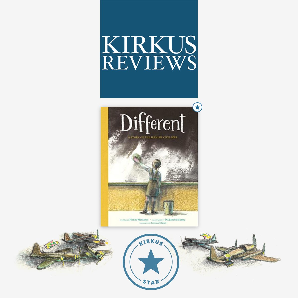 Starred review from @kirkus_reviews for DIFFERENT by @monicamontanesc and translated into english by @lawrence_schimel Forthcoming from Eerdmans Books for Young Readers @eerdmansyoungreaders !

kirkusreviews.com/book-reviews/m…

#bookreview #different #civilwarbook
