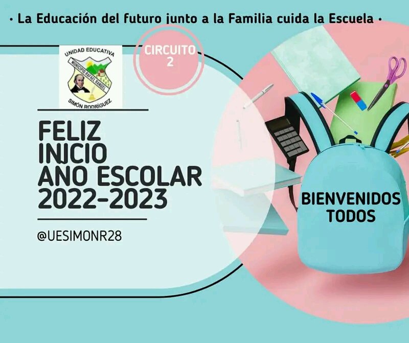 Uesimonr28's tweet photo. Feliz Inicio de Año Escolar 2022-2023
¡¡Vamos todos con entusiasmo y alegría!! https://t.co/QJXwsyDeGa