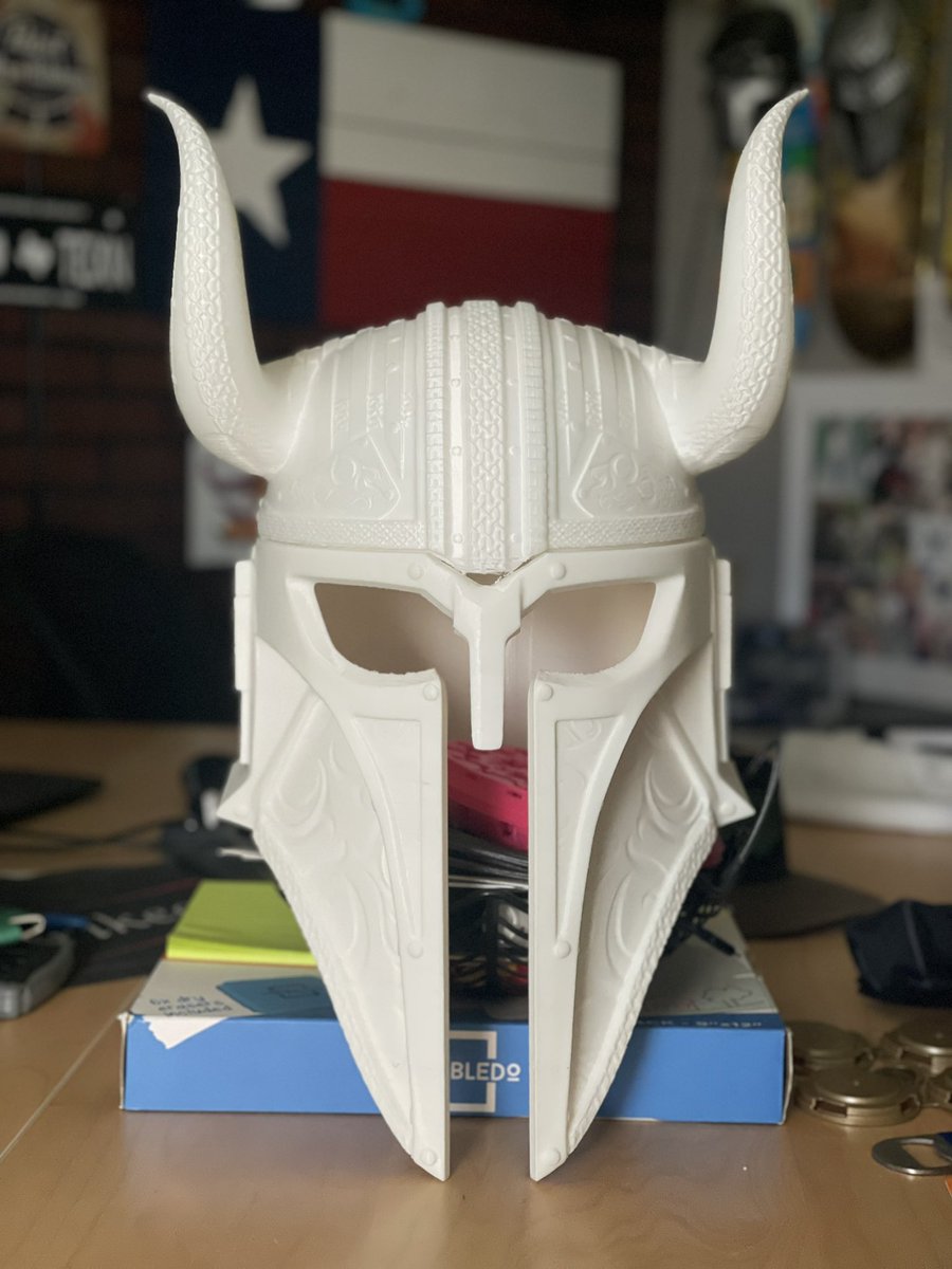 RD3DPrints's tweet photo. Update on the Hex3D Mandalorian Custom Blacksmith Helmet. Both large pieces have been printed. Need to work on some details then we’ll be ready to bond. Looks cool so far though. 👍
#3dprint #3dprinting #starwars #cosplay #Mandalorian #hex3d https://t.co/6VncklxlSs