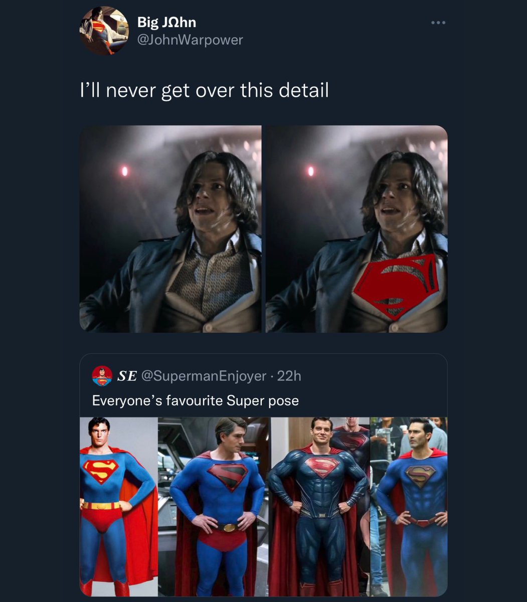 theeSNYDERVERSE's tweet photo. Lex doing the Superman pose in this scene with the outline of the symbol in his clothes as he effectively changes…the hierarchy of power in the DC universe and becomes the superman while making “god” kneel before him and bend to his will…GENIUS https://t.co/jKuQak6A2w