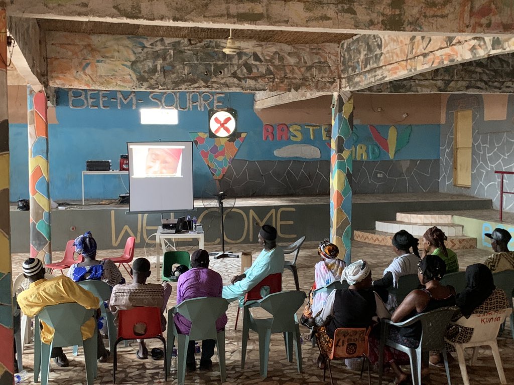 wavegambia's tweet photo. Emotionally captivating!! Screening of video documentary “We were accused-stories to rebuild broken dignity” - featuring victims of Jammeh’s witch hunt exercise. @ATJLF @SitesConscience @GIJTR @WAVE #Kaira Bengho Ka Kairo Balundi #breaking the stigma #Makumaya https://t.co/SplRI3I13C
