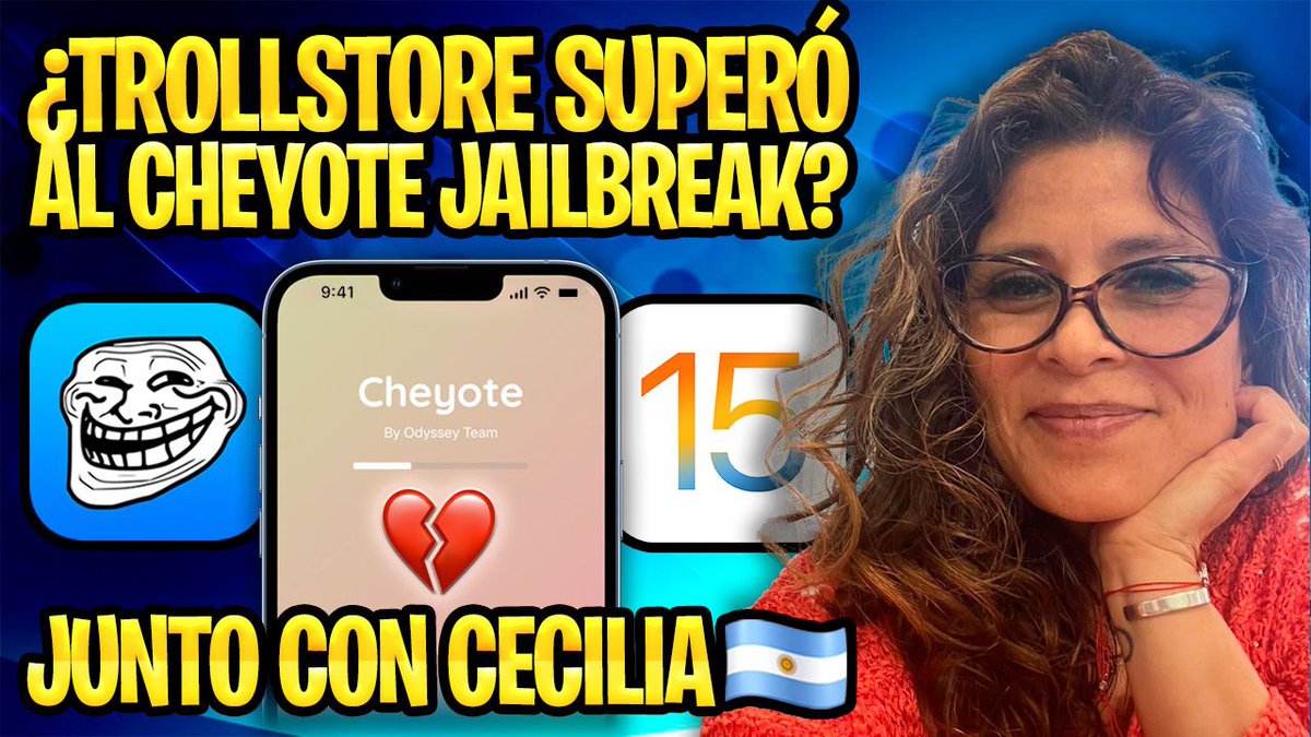 ProfeJuAntonio's tweet photo. 🔊 LIBERADO TU PODCAST DEL #JAILBREAK (SEMANA 131) 🎙

🔔Invitado especial @CeciliaCardozo 🇦🇷

🎥 https://t.co/7NIxud8JWj

👊🏼 #Cheyote Jailbreak versus #TrollStore, ¿cuáles son los Pro y Contra⁉️

📦 Ya se puede instalar #tweaks en #iOS 15, ¿cuándo podremos hacerlo con #unc0ver⁉️ https://t.co/R4KieVUMAg