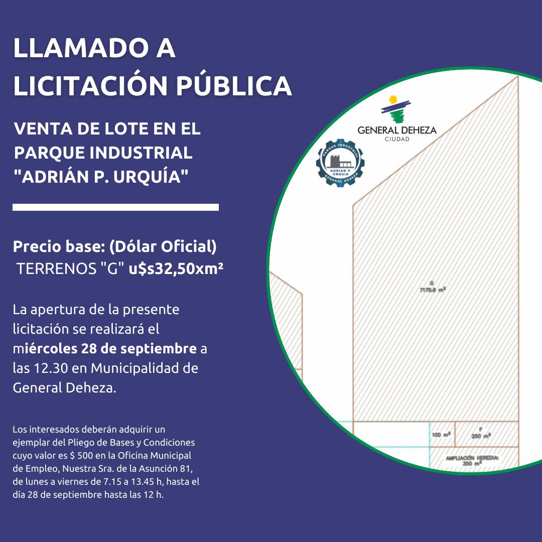 general_deheza's tweet photo. Llamado a licitación pública
👉Venta de lotes en Parque Industrial "Adrian P. Urquía"

Invertir en nuestro Parque Industrial es una excelente oportunidad para el crecimiento de tu empresa , te ofrecemos : (sigue) https://t.co/HOjpaL1YDb