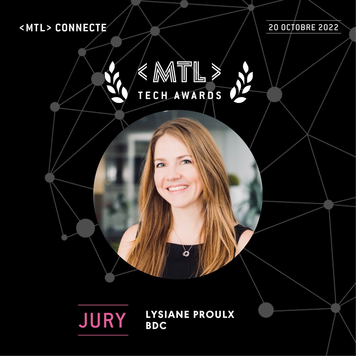 PN_MTL's tweet photo. Lysiane Proulx, Consultante Senior à la @BDC - Business Development Bank of Canada fera partie des membre du jury des #MTLTechAwards 2022, qui prendra place lors de l'événement #MTL connecte.
Prenez vos billets maintenant 👉 https://t.co/FKfUJb4Mpl https://t.co/oSVN1Ge8r4