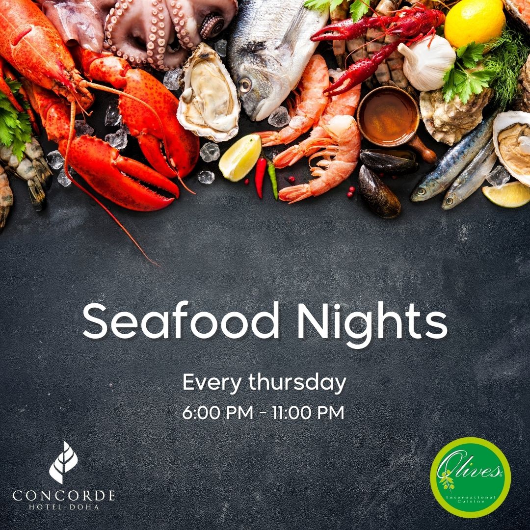 concordedoha's tweet photo. Join Seafood Nights In Olives to enjoy a wide spectrum of amazing tastes and flavors
Every Thursday 6:00 PM - 11:00 PM
Book Now  📞44073331
Vouchers are accepted..
#Entertainer #MyBook #UrbanPoint
#seafood #Seafood_Night #Seafood_Buffet 
#Qatar #Doha #Qatar_Food https://t.co/XqmsmUvO2Y