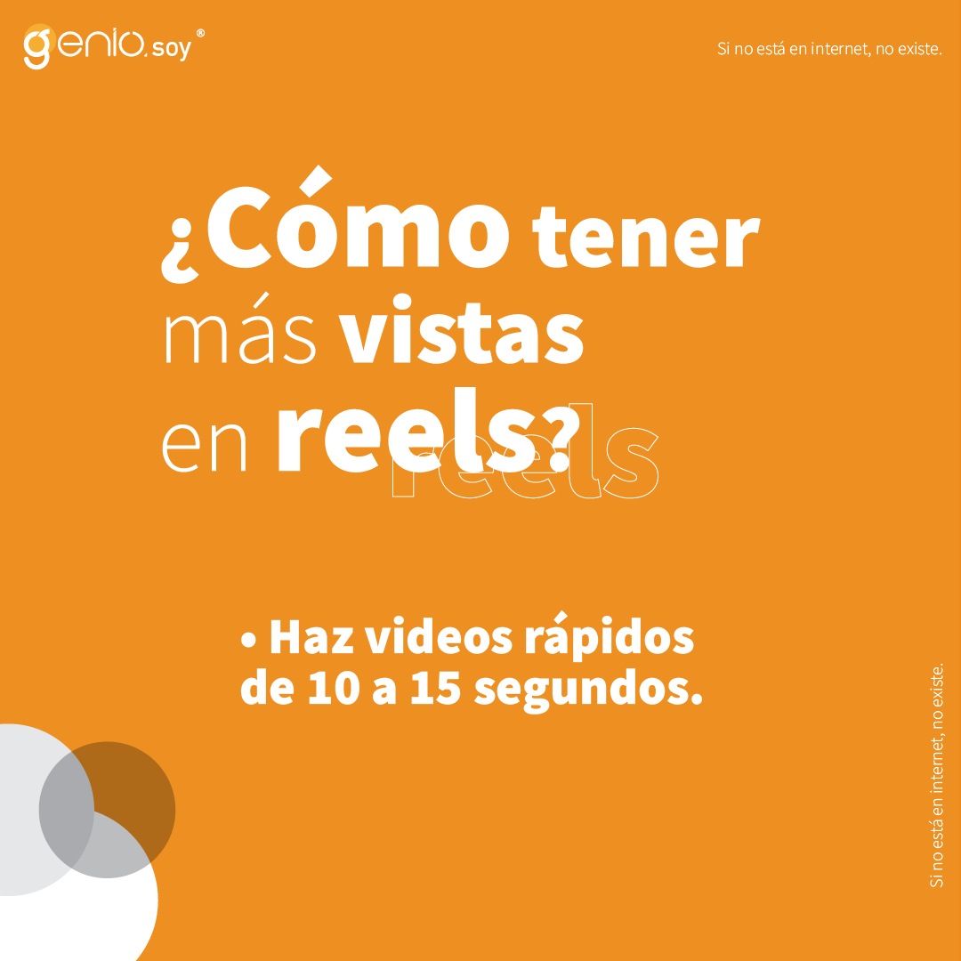 GenioSoy_'s tweet photo. En Genio Soy te decimos cómo tener más vistas en los #reels de tu #negocio. ¡Apúntalos!  👀 https://t.co/ZQFgLtOk8G