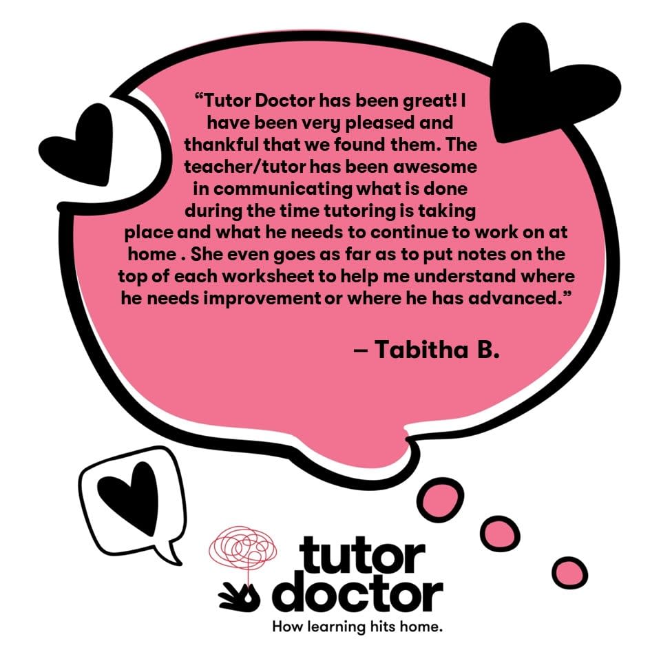 Thank you, Tabitha! At Tutor Doctor, we believe #Communication is a key component of the #LearningProcess. We provide parents with detailed reports after every session as well as giving individualized notes and reminders to our students to ensure their success. Thanks again!