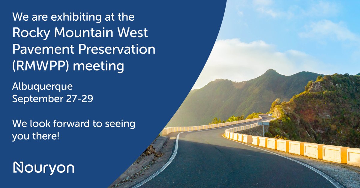 This month, @Nouryon is exhibiting at the RMWPP meeting. This meeting provides a forum to share improvements in research, design, and to promote the benefits of Pavement Preservation through application. Learn more about our asphalt applications: bit.ly/3xk6Oit #asphalt