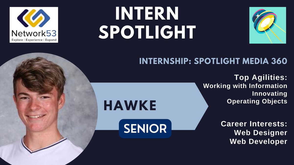 LNEagles_CarNav's tweet photo. Check out these #InternSpotlights! Hawke is exploring #webdesign while Carston is learning about #engineering! Big thanks to #SpotlightMedia360 and
#CentralPower
for their partnership with #Network53!
#lpsleads
@LPStheadvance
@DeBruceFound https://t.co/7QX7xPgHhx