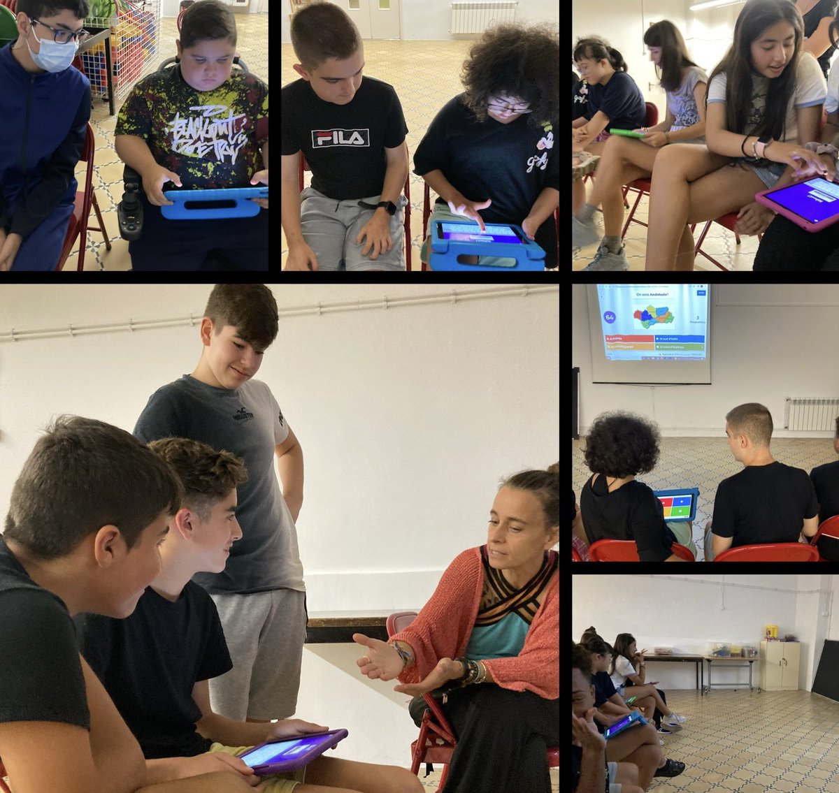 fepmontserratee's tweet photo. Avui a 2n sessió d’estils musicals amb la “batalla” final de #kahoot!! Aprenem jugant i juguem aprenent! #eemontserrat #SomFEP @EscolesFEP #gaudiraprenent #educacioespecial #barridelguinardo https://t.co/Ojj7z3OXpp